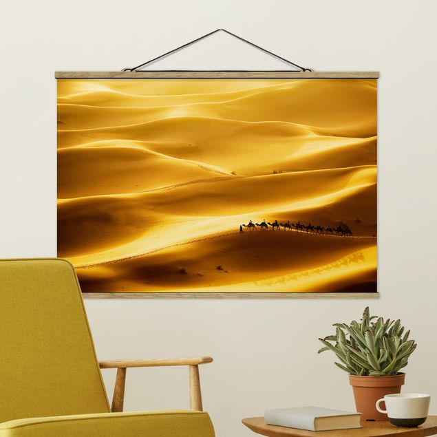 Stoffen schilderij met posterlijst Golden Dunes