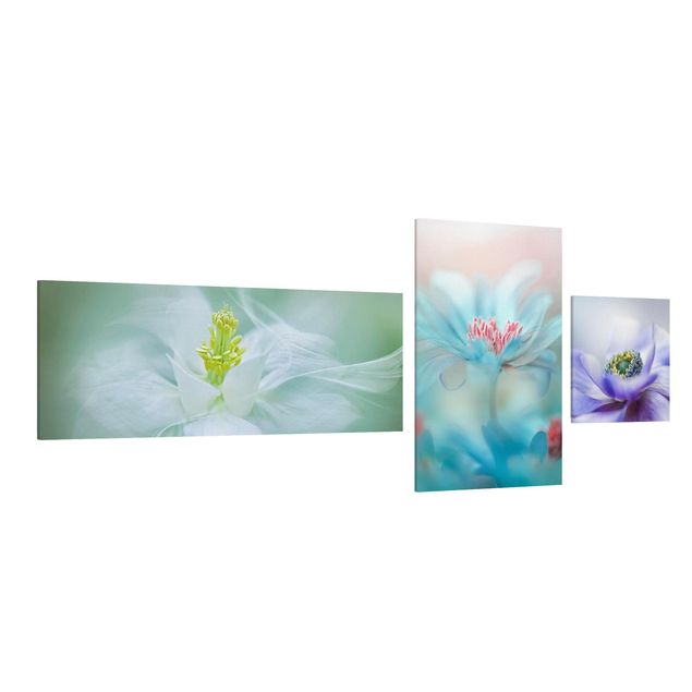 Canvas schilderijen - 3-delig delicate Flowers