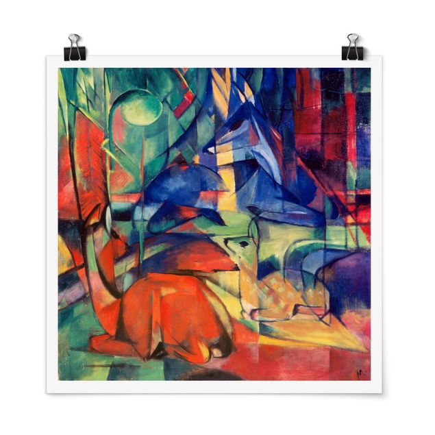 Posters Franz Marc - Deer In The Forest