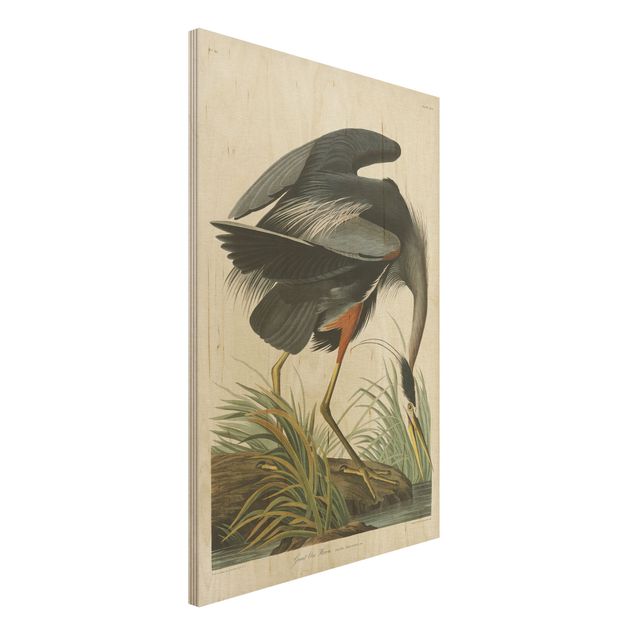 Houten schilderijen Vintage Board Blue Heron