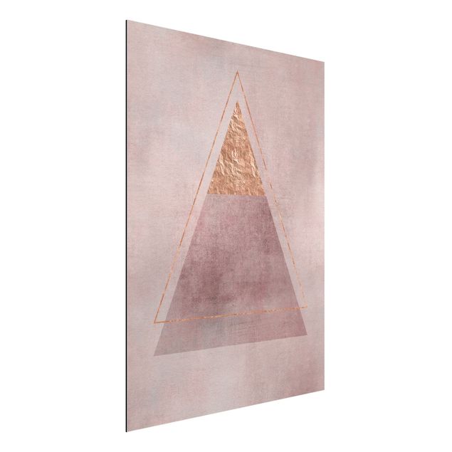 Aluminium Dibond schilderijen Geometry In Pink And Gold II