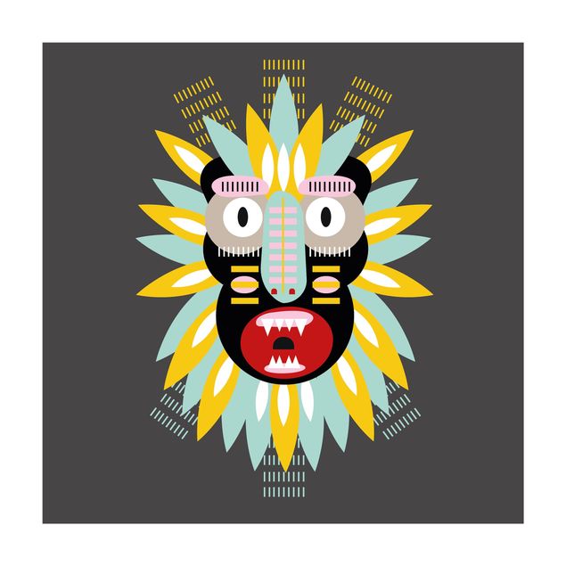 Vinyl tapijt Collage Ethnic Mask - King Kong