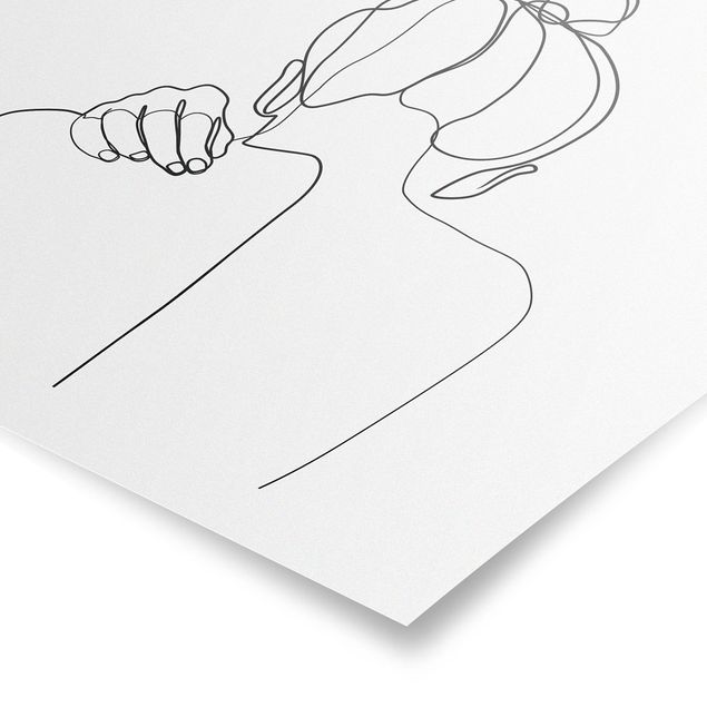 Posters Line Art Woman Neck Black And White