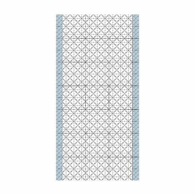 grijs tapijt Watercolour Tiles Grey Sun Star With Border