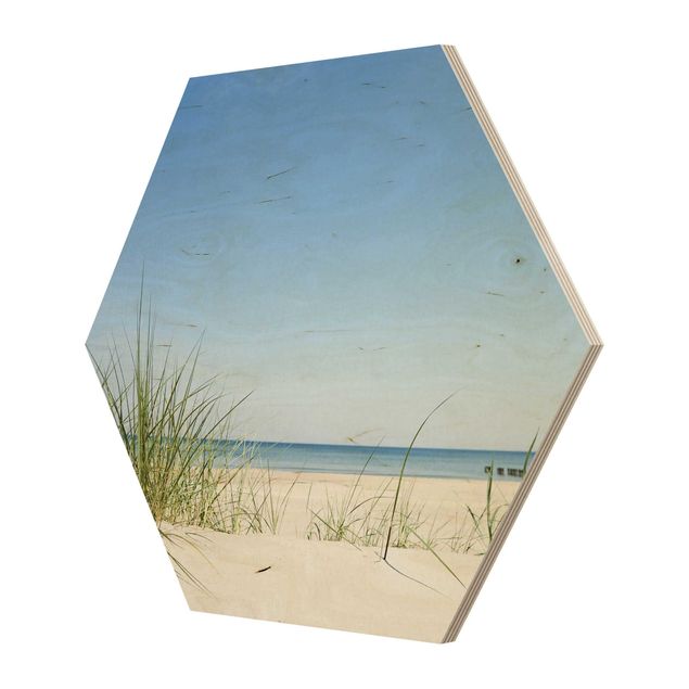 Hexagons houten schilderijen Baltic Sea Coast