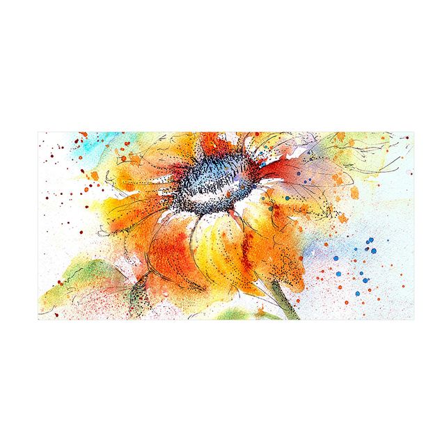 oranje tapijt Painted Sunflower