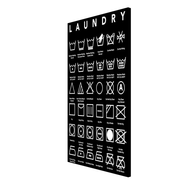 Magneetborden Laundry Symbols Black And White