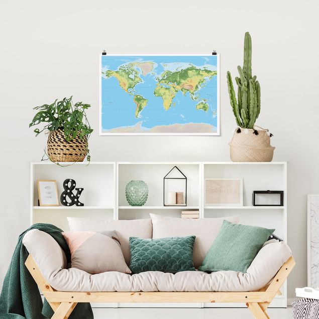 Posters Physical World Map
