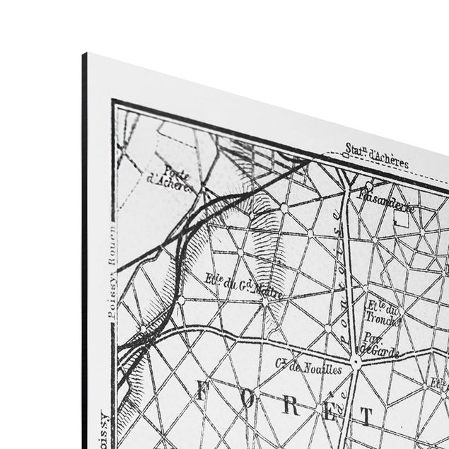 Aluminium Dibond schilderijen Vintage Map St Germain Paris
