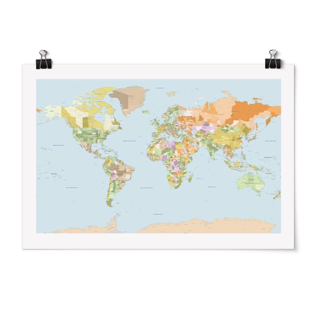 Posters Political World Map