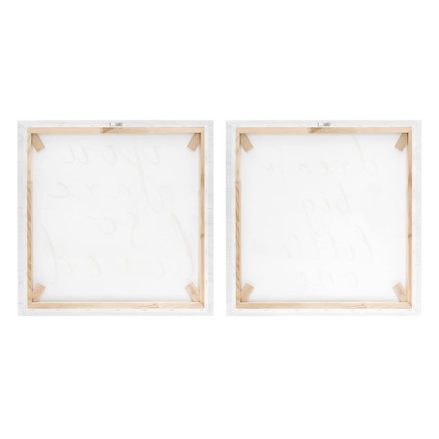 Canvas schilderijen - 2-delig  Wooden Wall White Set I
