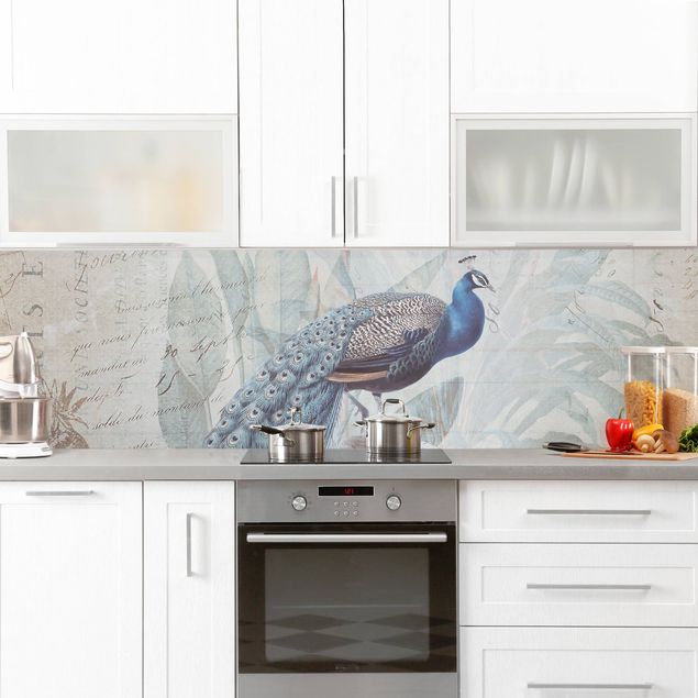 Achterkant keuken Shabby Chic Collage - Peacock