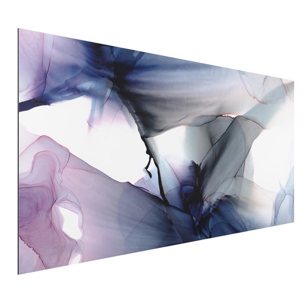 Aluminium Dibond schilderijen Fluid Purple