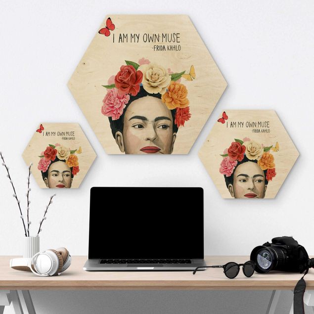 Hexagons houten schilderijen Frida's Thoughts - Muse