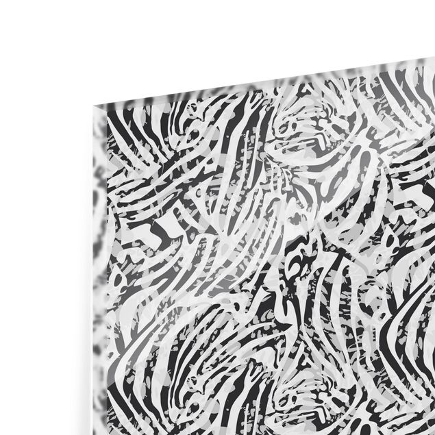 Spatscherm keuken Zebra Pattern In Shades Of Grey