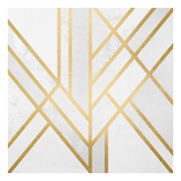 Forex schilderijen Art Deco Geometry White Gold