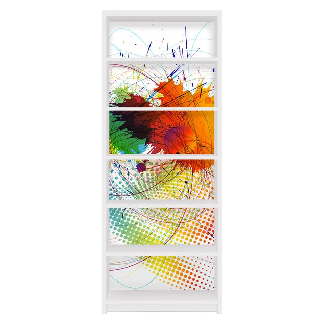 Meubelfolie IKEA Billy Boekenkast Rainbow Background