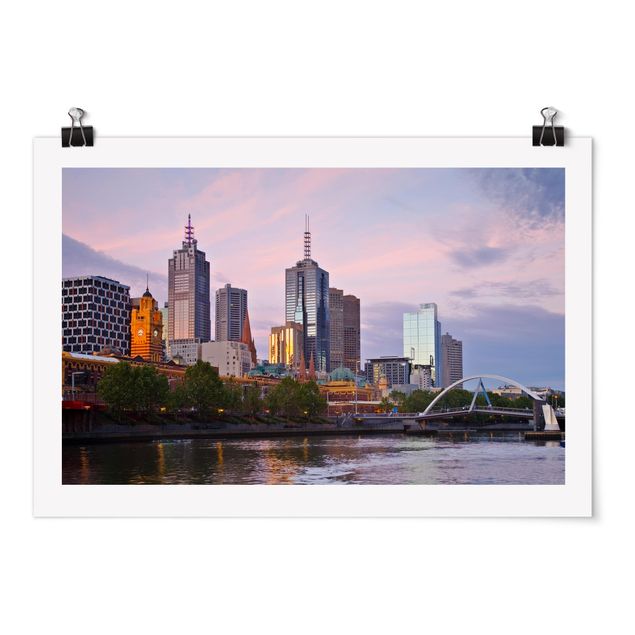 Posters Melbourne at sunset