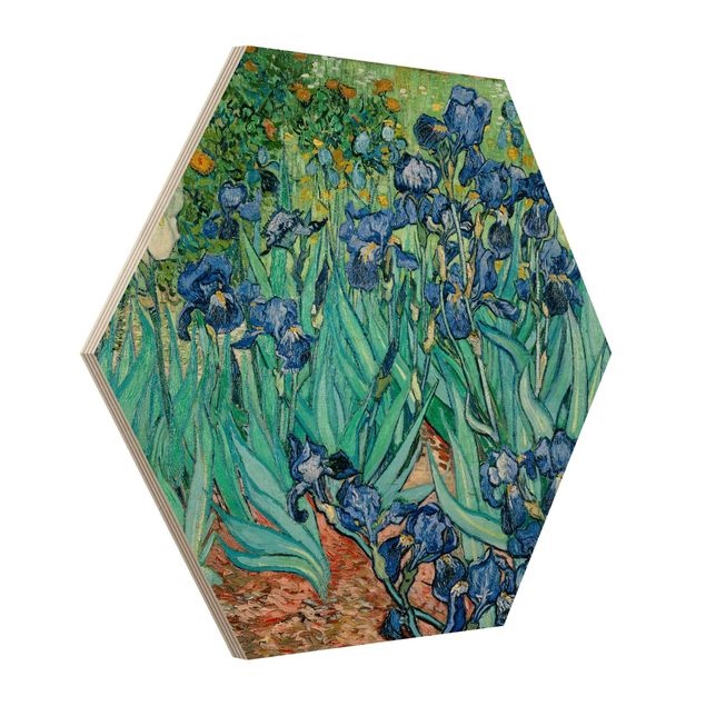 Hexagons houten schilderijen Vincent Van Gogh - Iris