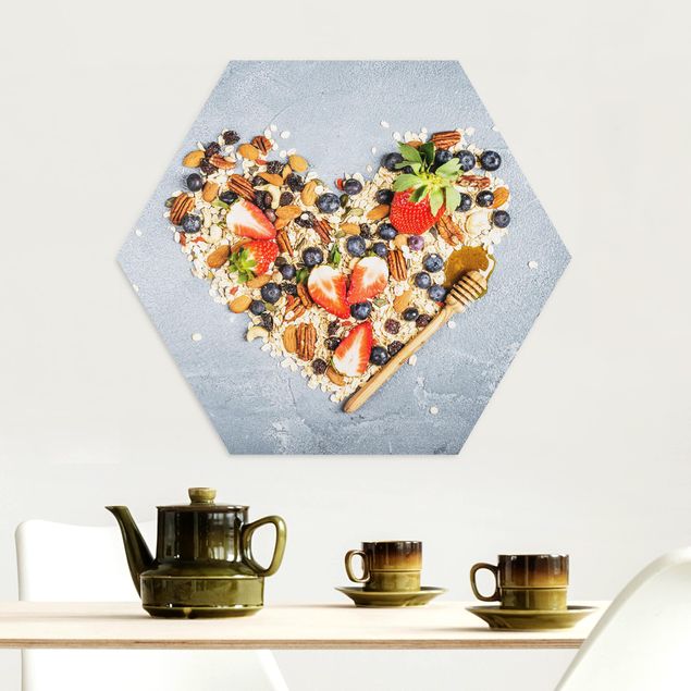 Hexagons Aluminium Dibond schilderijen Heart Of Cereals