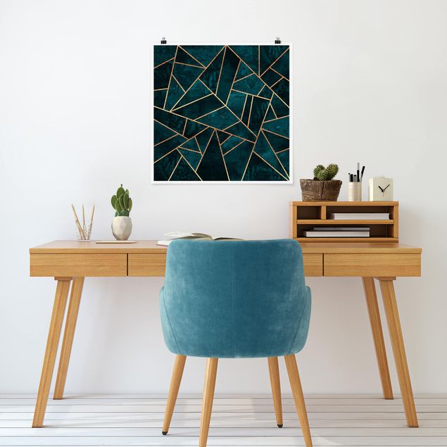 Posters Dark Turquoise With Gold