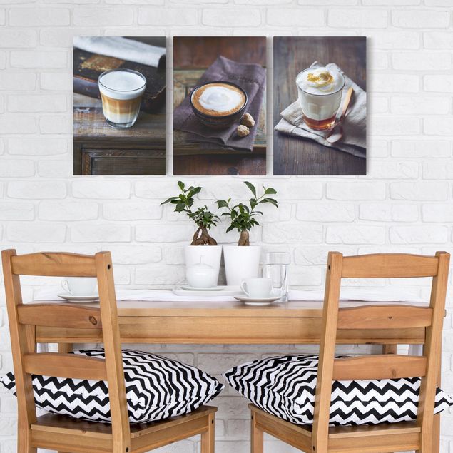 Canvas schilderijen - 3-delig Caffè Latte