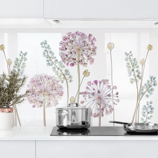 Achterwand voor keuken bloemen Allium Illustration II