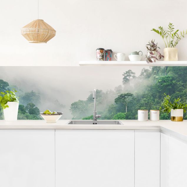 Achterwand voor keuken landschap Jungle In The Fog