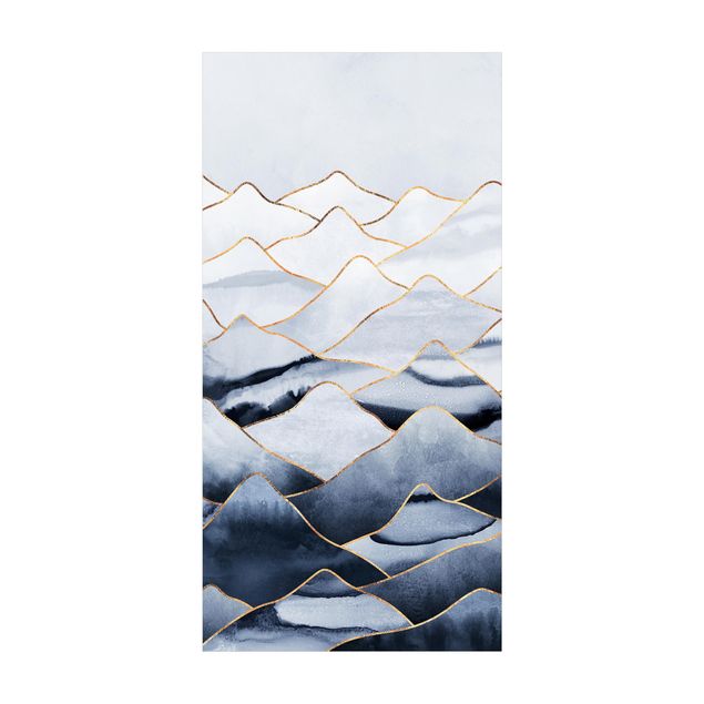 wit tapijt Watercolour Mountains White Gold