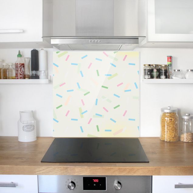 Spatscherm keuken Colourful Confetti Of Pastel Stripes