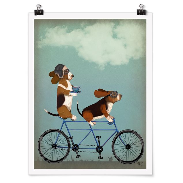 Posters Cycling - Bassets Tandem