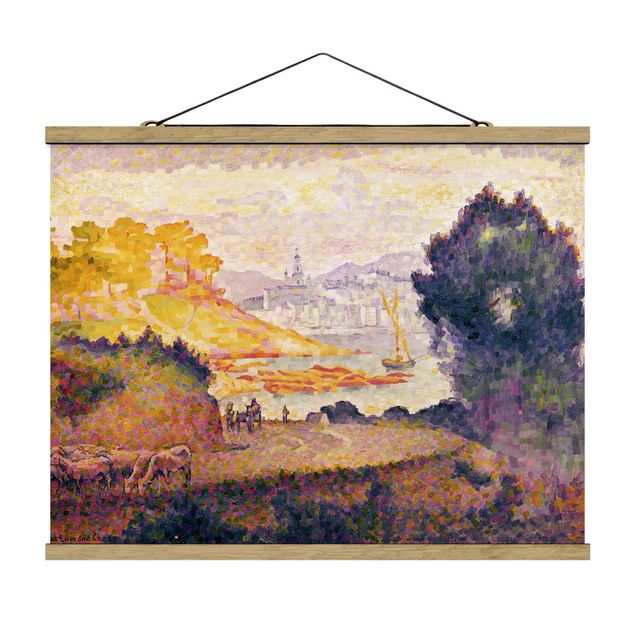 Stoffen schilderij met posterlijst Henri Edmond Cross - View of Menton