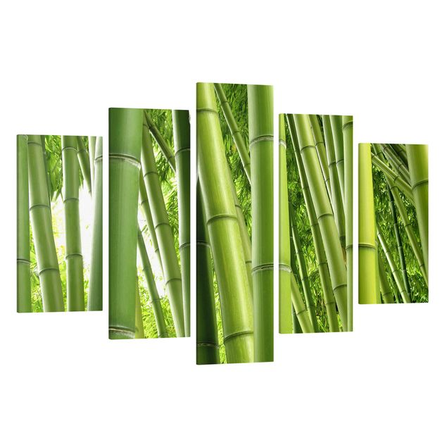 Canvas schilderijen - 5-delig Bamboo Trees