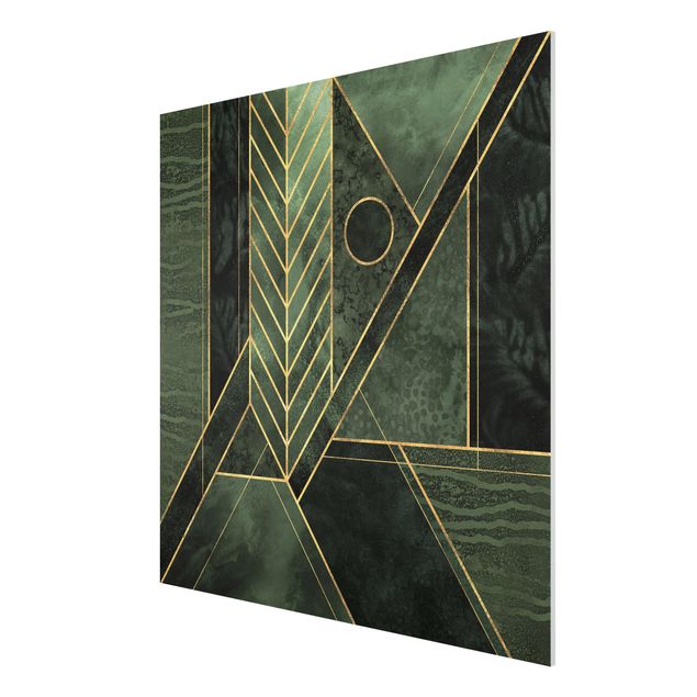Forex schilderijen Geometric Shapes Emerald Gold