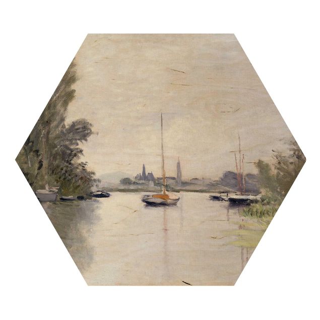 Hexagons houten schilderijen Claude Monet - Argenteuil Seen From The Small Arm Of The Seine