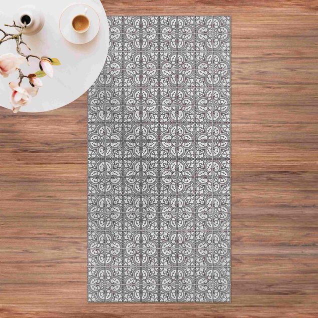 Loper tapijt Tile Pattern Faro Grey