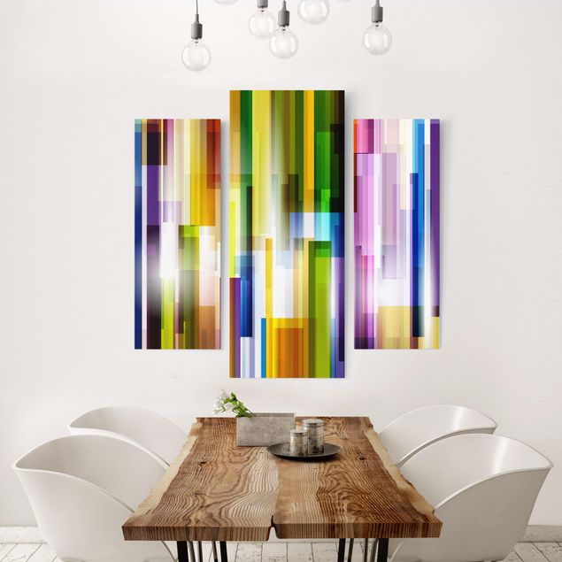 Canvas schilderijen - 3-delig Rainbow Cubes