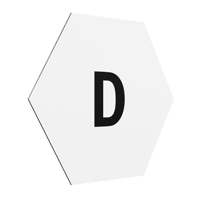 Hexagons Aluminium Dibond schilderijen Letter White D