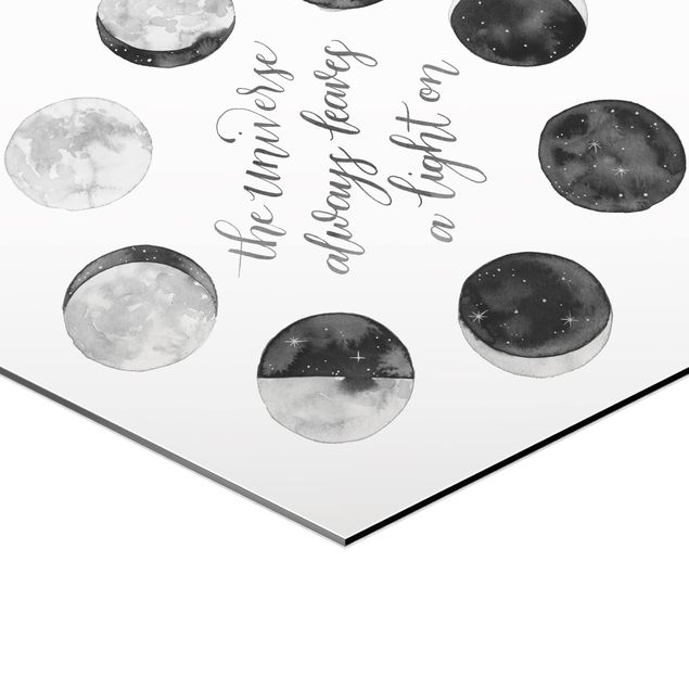 Hexagons Aluminium Dibond schilderijen Ode To The Moon - Universe