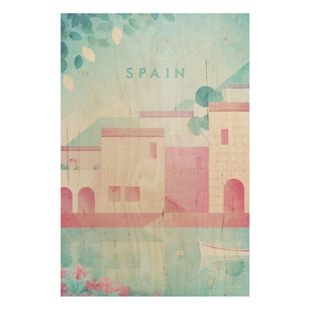 Houten schilderijen Travel Poster - Spain