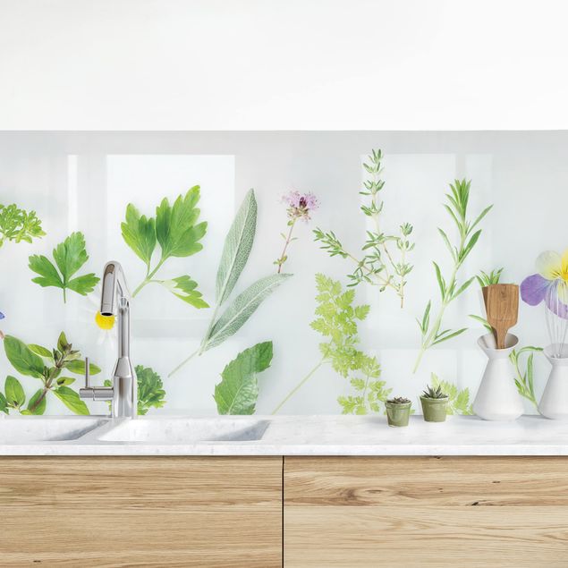 Achterwand voor keuken bloemen Herbs And Flowers II