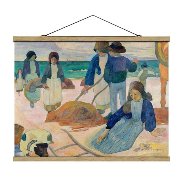 Stoffen schilderij met posterlijst Paul Gauguin - The Kelp Gatherers (Ii)