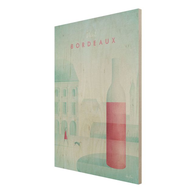 Houten schilderijen Travel Poster - Bordeaux