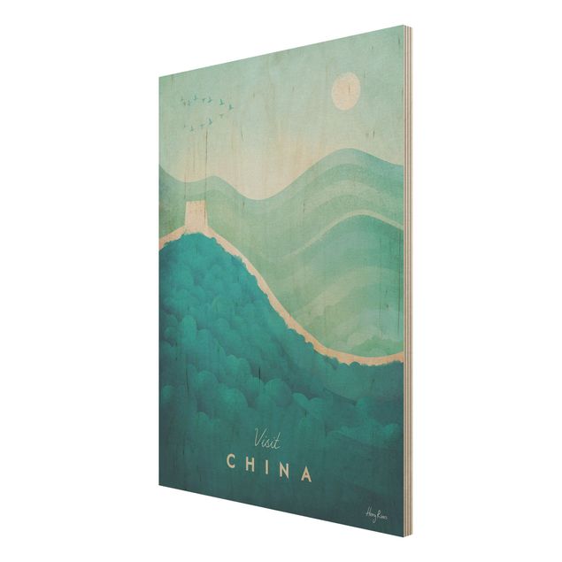 Houten schilderijen Travel Poster - China