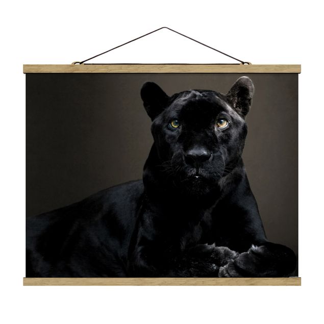 Stoffen schilderij met posterlijst Black Puma