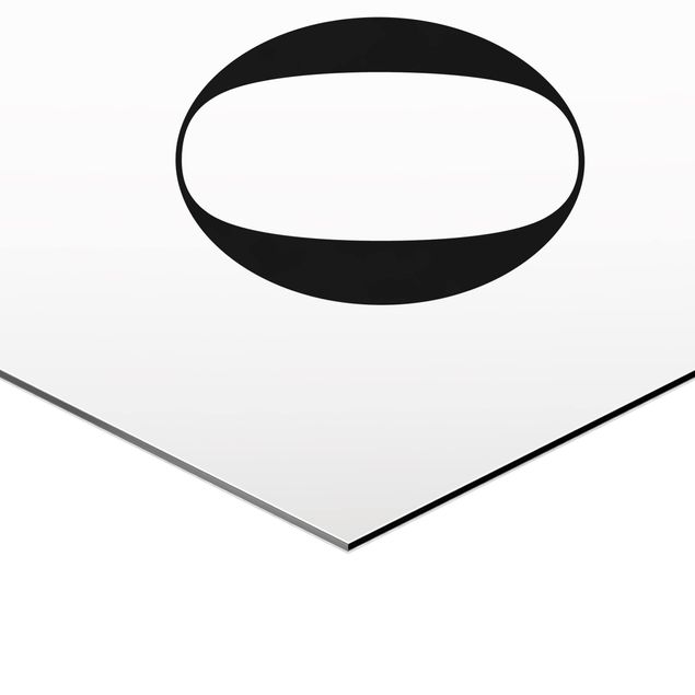Hexagons Aluminium Dibond schilderijen Letter Serif White O