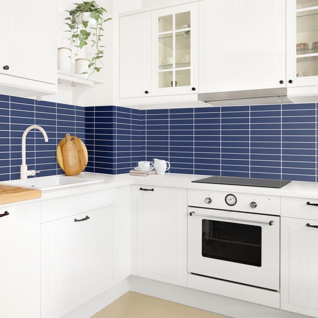 Achterkant keuken Metro Tiles - Dark Blue