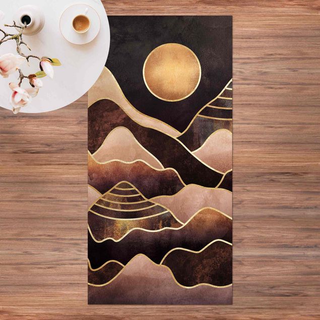 lopers Golden Sun Abstract Mountains