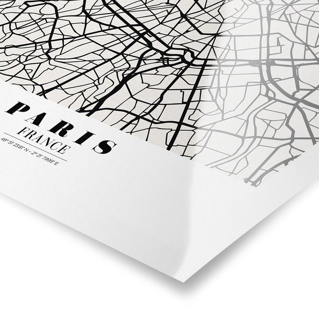 Posters Paris City Map - Classic