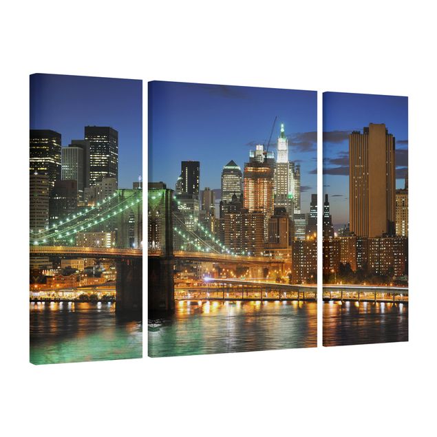 Canvas schilderijen - 3-delig Manhattan Panorama